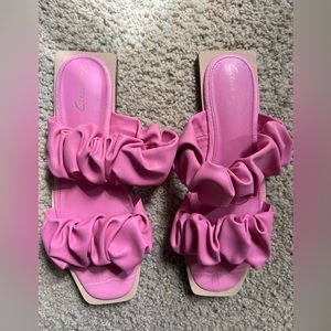 Pink sandals worn once